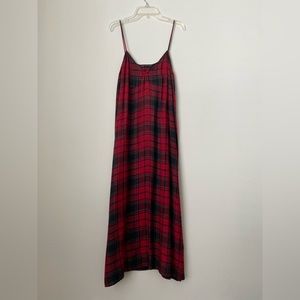 Zara Red Plaid Midi Dress